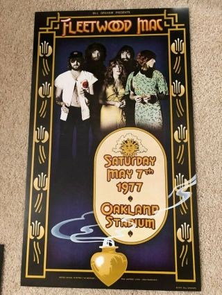 Orig 1977 Fleetwood Mac Bill Graham Concert Poster Randy Tuten 16 " X 28 "