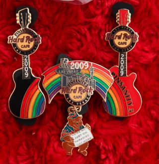 3 Hard Rock Cafe Pins Set Las Vegas Rainbow Puzzle Pride Pinsanity Pride Logo