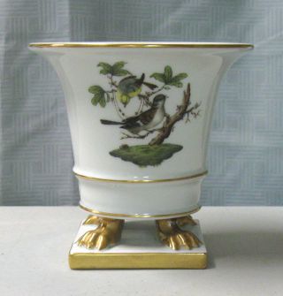 Herend Rothschild Bird 4 " Footed Vase 6405
