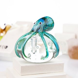 Handmade Glass Octopus Ornament Art Glass Blown Sea animal Figurine Decor Gift 2