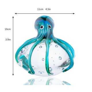 Handmade Glass Octopus Ornament Art Glass Blown Sea animal Figurine Decor Gift 5