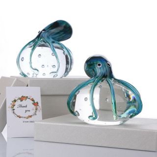 Handmade Glass Octopus Ornament Art Glass Blown Sea animal Figurine Decor Gift 6
