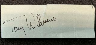 Tony Williams Signed Jazz Drummer Miles Davis Ticket