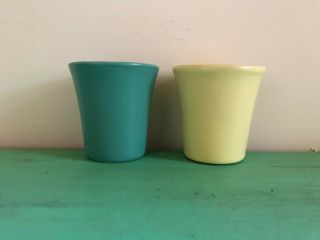 Luna Garcia Pottery,  Signed Set Of 2 Mugs,  Mugs No Handles,  Handmade Pottery