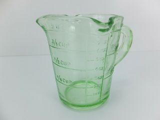 Vintage Depression Glass Green 3 Spout Measuring Cup 1 Cup 8 Oz