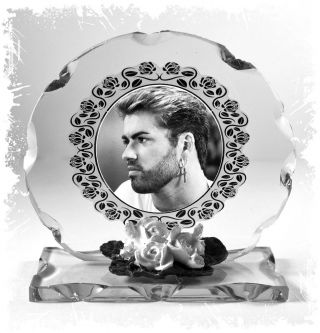 George Michael Cut Glass Round Plaque Remembrance Ltd Edition |7
