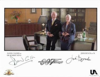 Judi Dench & David Calder 007 James Bond Authentic Double Signed Autograph