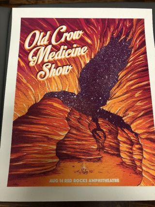 Ocsm Old Crow Medicine Show 2016 Red Rocks Event Poster Morrison,  Co 8/14/2016