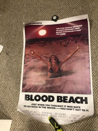 Blood Beach Cult Classic 1981 Movie Poster 27 X 41 Vintage Horror