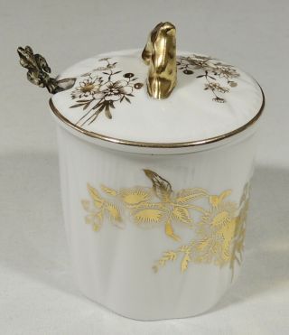 Shelley England Flowers Of Gold Fine Bone China 14187 Jam Jar Pot