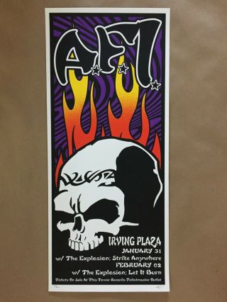 Afi Poster Irving Plaza: A Fire Inside - The Explosion - Strike Anywhere 11 " X25 "