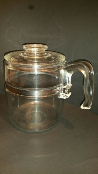 Vintage Pyrex Flameware Glass 9 Cup Percolator Coffee Pot And Lid Only 7759 - B