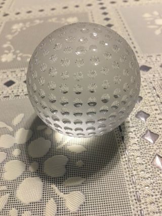 Tiffany & Co Crystal Golf Ball Paperweight 2 1/4 " In Diameter Cond