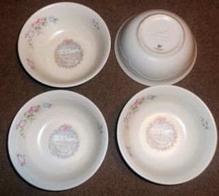 4 Pfaltzgraff Tea Rose Holiday Large Soup Cereal Bowl General Store 6 3/4 " Usa