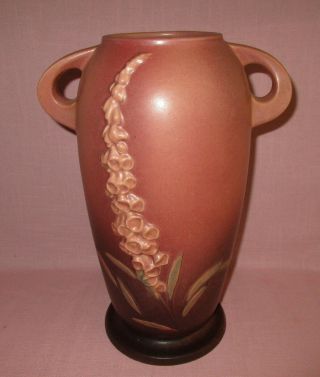 Roseville Pottery Arts & Crafts Foxglove Handled Vase 52 - 12 