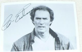 5 X 7 B&w Signed Photograph Of Iconic Movie Star Clint Eastwood