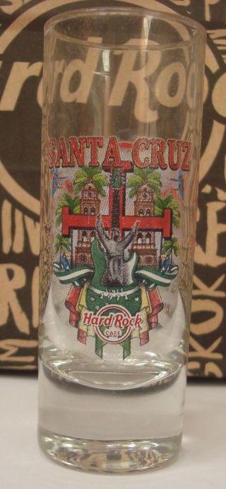 , Hard Rock Cafe Santa Cruz,  City Logo,  Shot Glass For Collectors,  Hrc