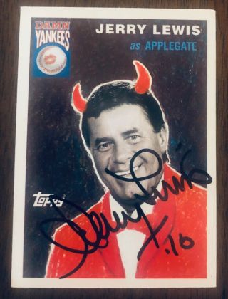 Jerry Lewis Hand Signed Damn Yankees 1995 Topps Card