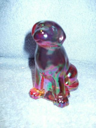 Fenton Art Glass Ruby Red Carnival Puppy Dog