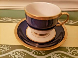 Lenox Independence Cup & Saucer Blue,  White And Gold With Stars Made In Usa