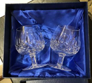 Waterford Lismore Crystal Brandy Glass Snifter Ireland 12 Oz.  Set Of 2