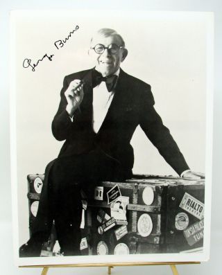 George Burns Signed Autographed Black & White Portrait Photo 8x10