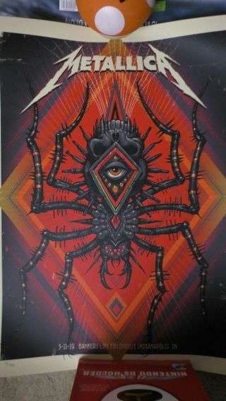 2019 Metallica Worldwired Indianapolis In Concert Poster Print Numbered X/450