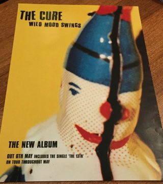 The Cure: Wild Mood Swings.  Rare Uk 1996 Official Instore Fiction Promo Poster
