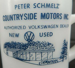 early 70s VW VOLKSWAGON advertising coffee milk glass mug SCHMELZ St Paul MN 6