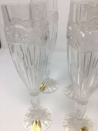 Bleikristall 6 Champagne Wine Glasses 24 Lead Crystal Vintage Rare NWB 4