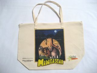 Madagascar 2005 Large Canvas Zippered Tote Bag Movie Promo Dreamworks
