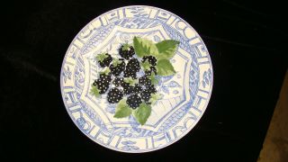 Set of 3 GIEN Oiseaux Bleu Assorted Fruit Designs 8 3/ 4 