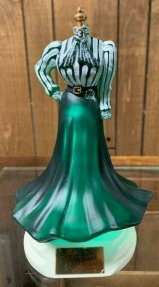 Fenton Legendary Fashions Gibson Girl Limited Edition 2001 Green Glass Signed