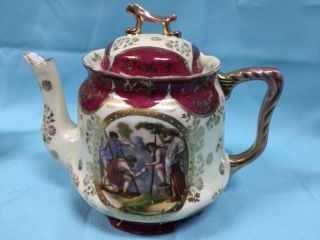 Antique Royal Vienna - Hand Painted - Porcelain Portrait - Teapot creamer / sugar w 3