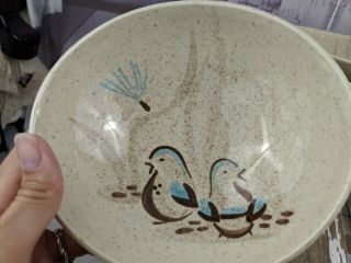 red wing bowls pottery art cereal soup salad quail bird fall set 6 speckled bob 2