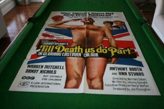 Till Death Us Do Part Rare 1969 Australian Orig 1 Sheet Movie Poster Vgood Cond