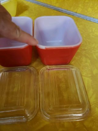 Vintage PYREX Primary Colors Refrigerator Dish Set of 4,  501s 502 503 With Lids 5