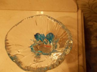 Vintage Murano? Glass Fish in a Bag Aquarium Goldfish Blue Ribbon Paperweight 4
