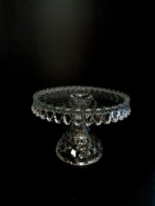 Vintage American Fostoria 10 " Round Cake Stand With Rum Well