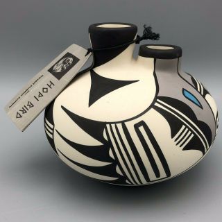Hopi Bird Pottery Vase By Desert Pueblo Pottery Foil Label And Tag