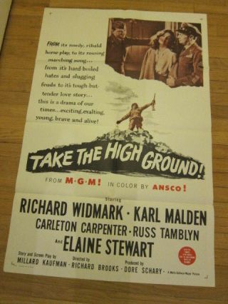Take The High Ground 1953 Korean War Poster Richard Widmark