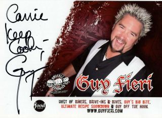 Guy Fieri Signed 5x7 Promo Photo Card / Autograph Food Network To Carrie
