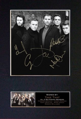 Take That / Robbie Williams Rare Full Band Signatures/autographed Photograph