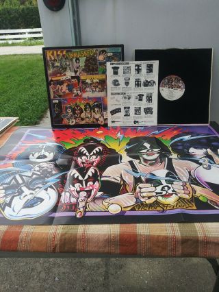 1980 Kiss Unmasked Lp Record Vinyl Casablanca Nblp - 7225 With Poster And Insert
