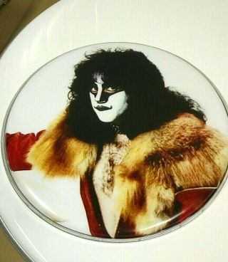Kiss " Unmasked " Eric Carr,  Limited Editon 12 " Round Drum Head,  Peter Criss.