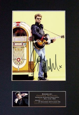 George Michael - Stunning Rare " Faith " Autographed /signed Mounted Photograph