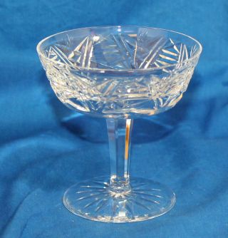 Waterford Crystal Stemware,  Clare Cut Champagne/tall Sherbet Glass,  4.  18 In.
