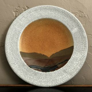 Rob Wiedmaier Crackle Glaze Studio Art Landscape Wall Art Plate Dish Sculpture