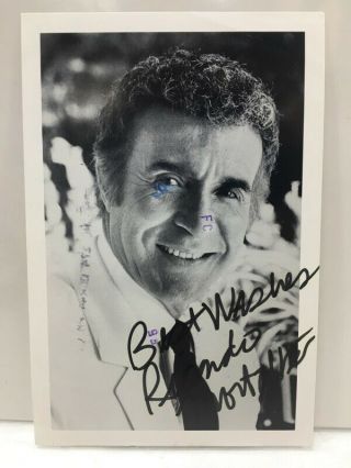 Ricardo Montalban Signed Autographed Card Star Trek Naked Gun Planet Of The Apes