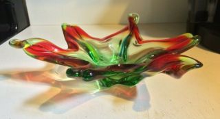 Multi Color Vintage 1960’s Murano Star Art Glass Mid Century Candy Dish Bowl